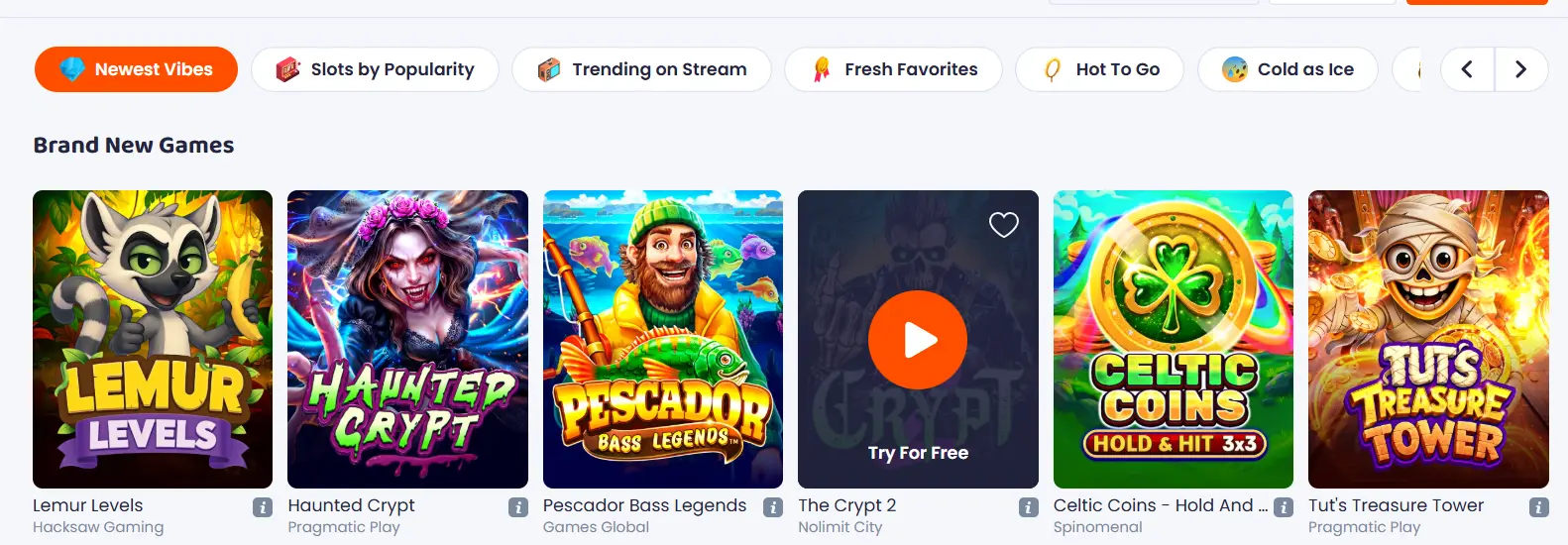 Populära spelautomater hos Casino Vibes